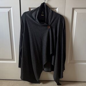 Bobeau Dark Gray Cardigan with Wooden Button